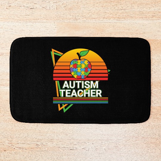 Autism Teacher Retro Bath Mats