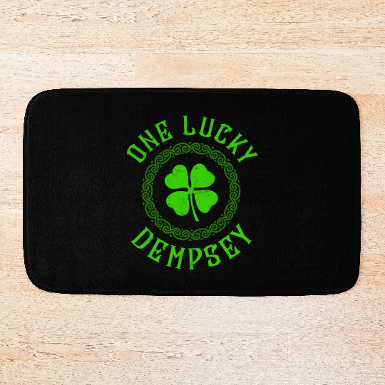 One Lucky Dempsey Irish Family Four Leaf Clover Bath Mats