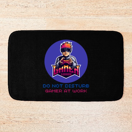 Do Not Disturb Gamer At Work-Gaming Lover Bath Mats
