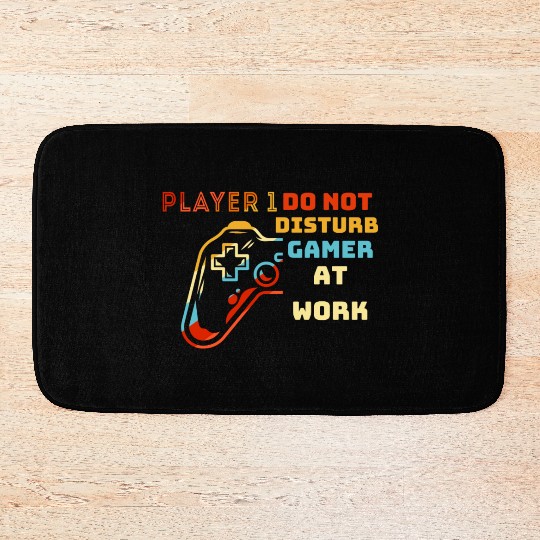 Do Not Disturb Gamer At Work-Gaming Lover Bath Mats