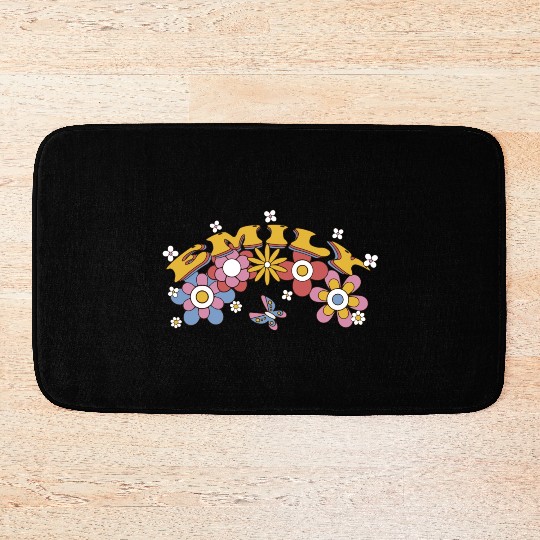 Emily Groovy Flower Tie Dye, Emily Hippie Flower Bath Mats