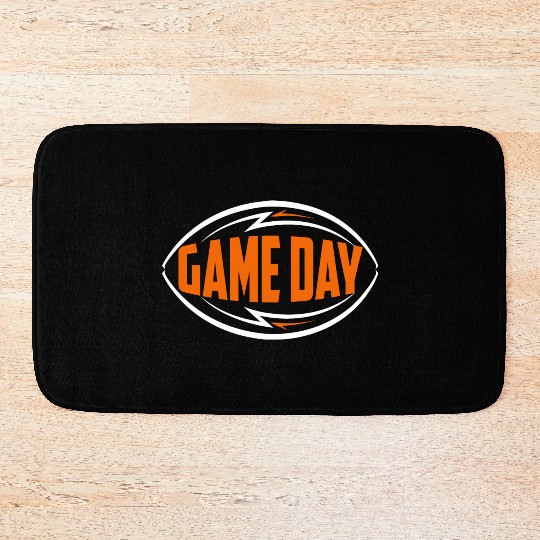 American football game day essentials vibe ball Bath Mats