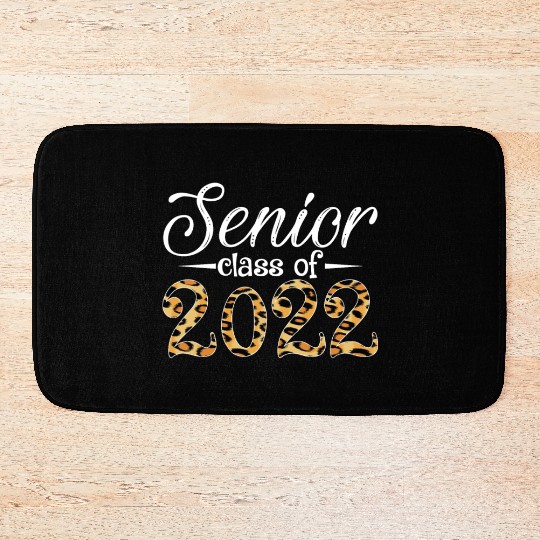 Senior Class Of 2022 Leopard Print Bath Mats