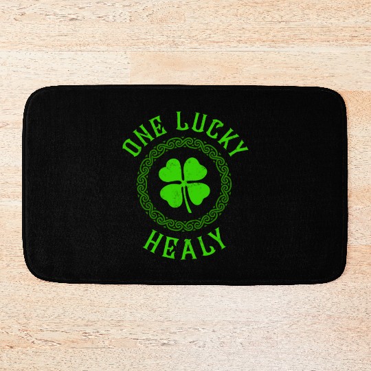 One Lucky Hart Irish Family Four Leaf Clover Bath Mats