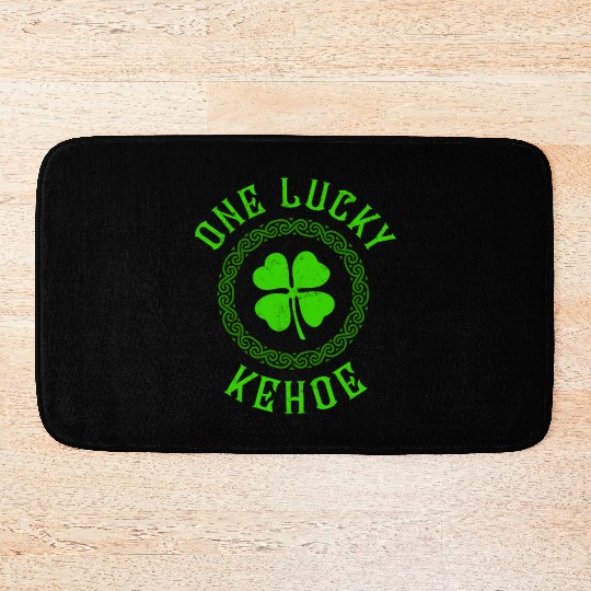 One Lucky Kehoe Irish Family Four Leaf Clover Bath Mats