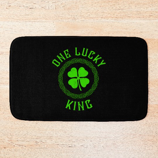 One Lucky King Irish Family Four Leaf Clover Bath Mats