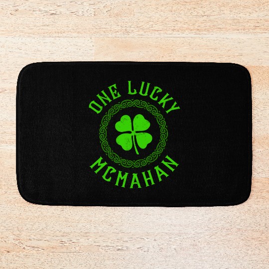 One Lucky McMahan Irish Family Four Leaf Clover Bath Mats