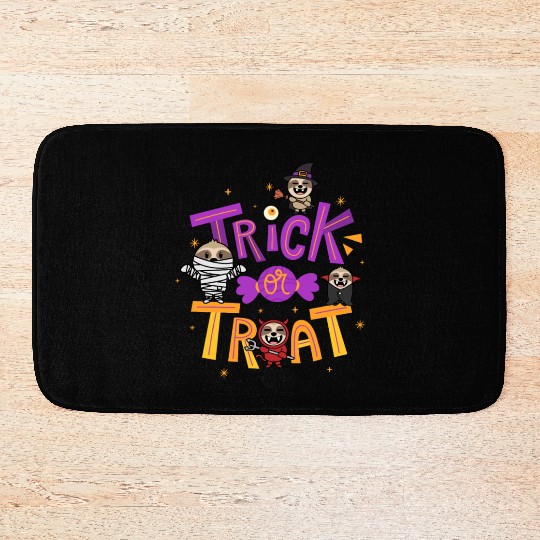 Trick Or Treat Witch Mummy Halloween Bath Mats