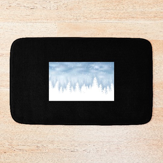 Christmas Winter Wonderland Snow Night Bath Mats