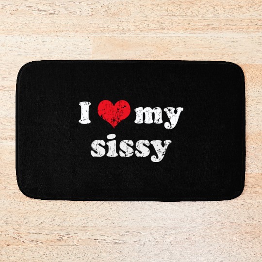 I Love Heart My Sissy Family Brother Sister Bath Mats