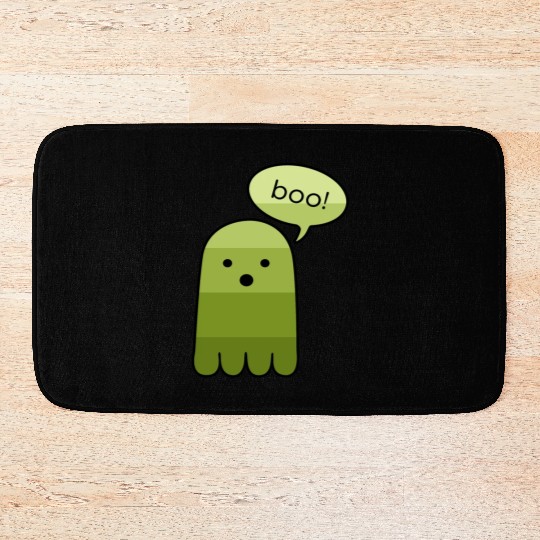 Army Green Boo Ghost Halloween Bath Mats