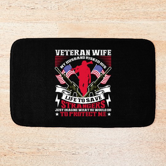 US Veteran's Wife Veterans Day Patriotic American Bath Mats