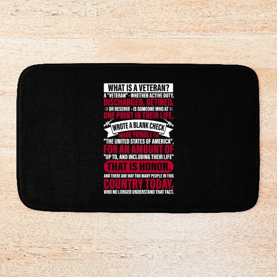 US Veteran Defination Veterans Day Patriotic Ameri Bath Mats