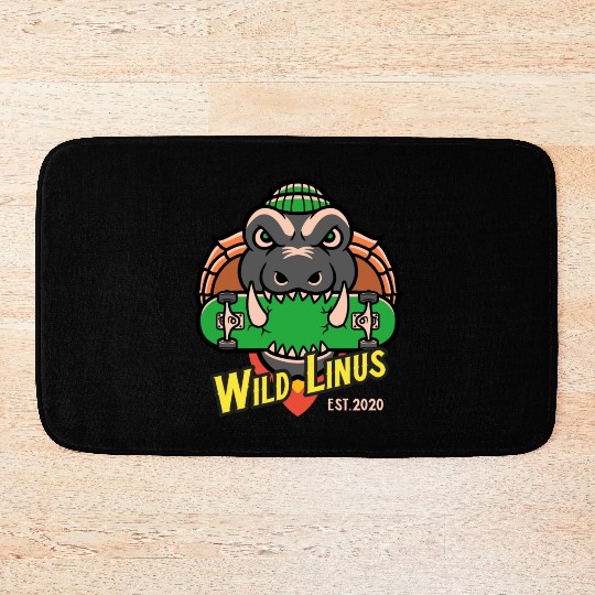 Skating Crocodile by Wild Linus Germany Bath Mats