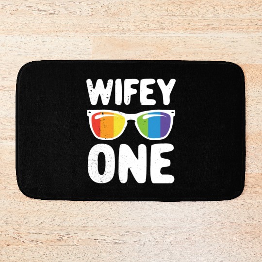 Wife One Funny Lgbt Lesbian Couple LGBT Pride Gay Bath Mats