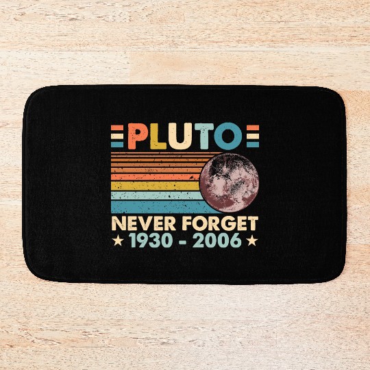 Pluto Never Forget Astronomy Space Science Nerd Bath Mats