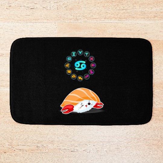 Japanese Sushi Funny Cancer Zodiac Sushi Lover Pun Bath Mats