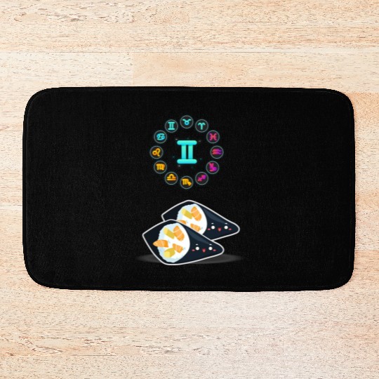 Japanese Sushi Funny Gemini Zodiac Sushi Lover Pun Bath Mats