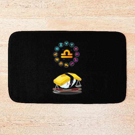 Japanese Sushi Funny Libra Zodiac Sushi Lover Pun Bath Mats