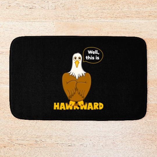 Hawk Word Pun for Animal Lovers Bath Mats