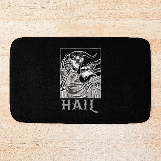 Skeleton Bones Tarot Card Occult Hail Gothic Bath Mats