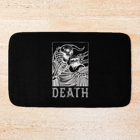 Skeleton Bones Tarot Card Occult Death Gothic Bath Mats
