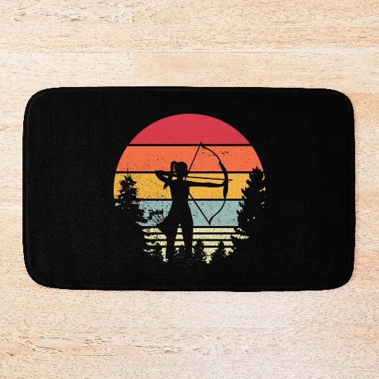 Archery Lady Bows And Arrows Hunting Sports Bath Mats