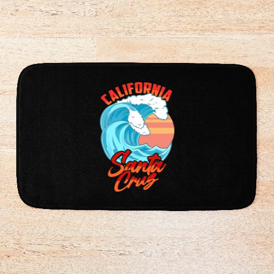 Santa Cruz California Waves Surf Beach Bath Mats