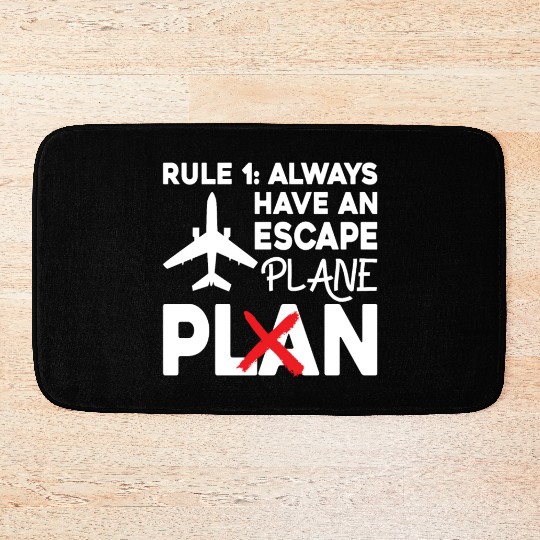 Airline Pilot Pun Escape Plane Aircraft Pilot Bath Mats