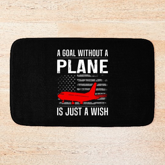 Airline Pilot Quote -Amreican Flag Aircraft Pilot Bath Mats