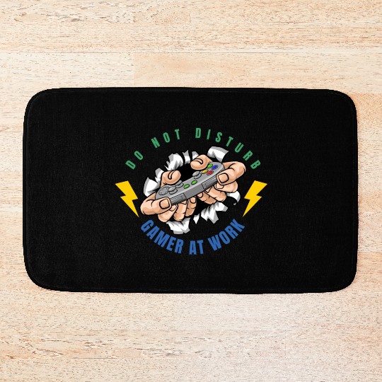 Do Not Disturb Gamer At Work-Gaming Lover Bath Mats