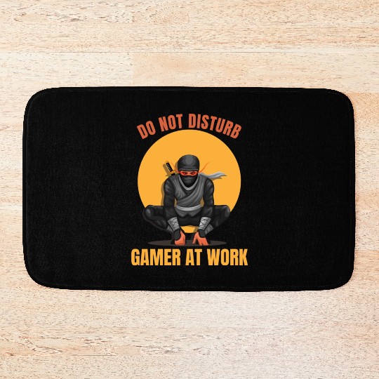 Do Not Disturb Gamer At Work-Gaming Lover Bath Mats