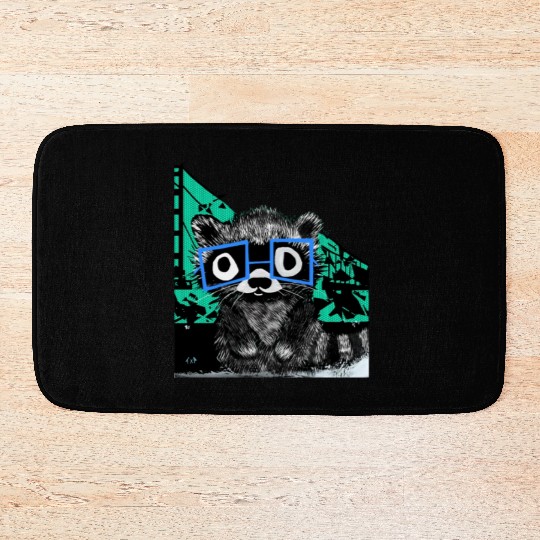 Raccoon #3 Mary Jane Bookworm Bath Mats