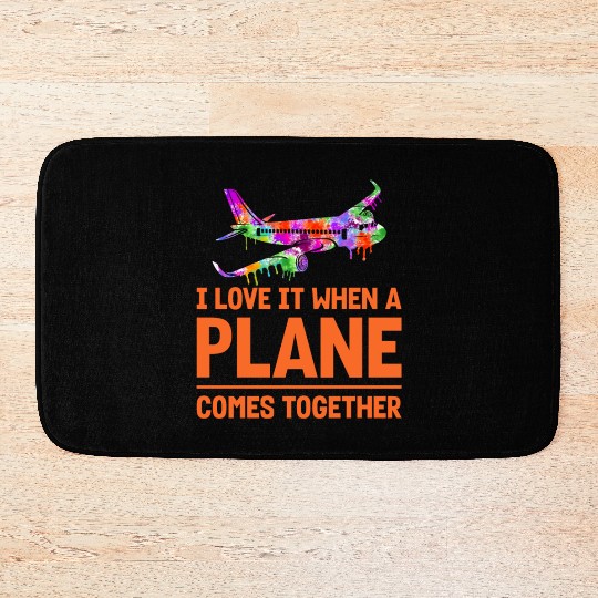 Airline Pilot Plane Comes Together Aircraft Pun Bath Mats
