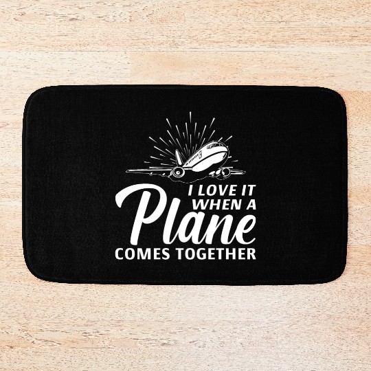 Airline Pilot Plane Comes Together Aircraft Pun Bath Mats