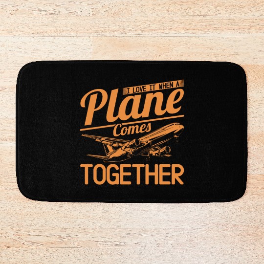 Airline Pilot Plane Comes Together Aircraft Pun Bath Mats