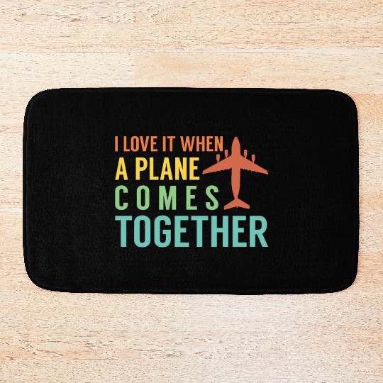 Airline Pilot Plane Comes Together Aircraft Pun Bath Mats