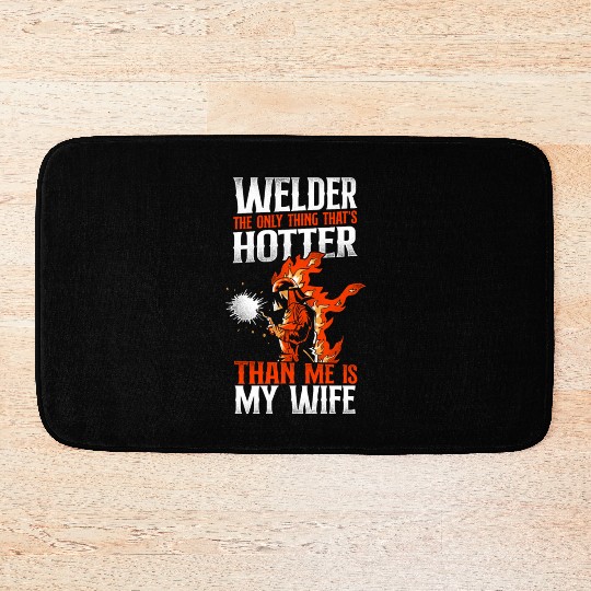 Welder Welding Husband Wife Bath Mats
