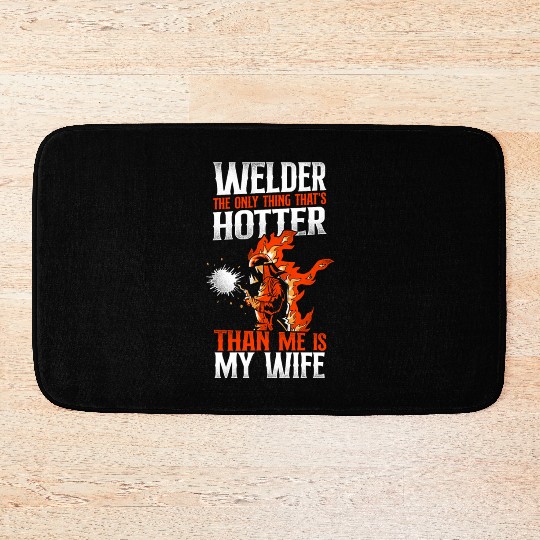 Welder Welding Husband Wife Bath Mats