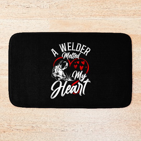 Welder Welding Girlfriend Bath Mats