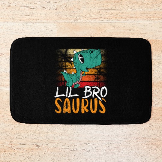 Lil Bro Saurus Best Bro Ever Brotherhood Dinosaur Bath Mats
