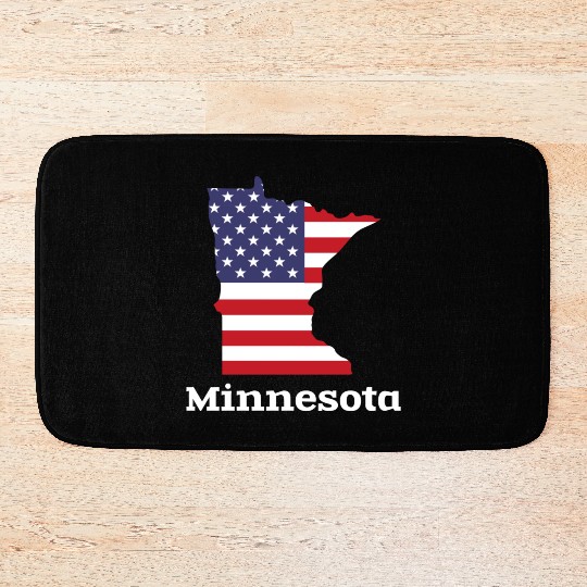 US Minnesota Map Design for proud Minnesotans Bath Mats