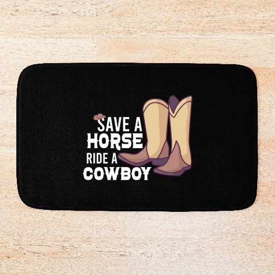 Cowboy Barn Bull Rider Rodeo Country Western Gift Bath Mats