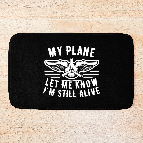 Airline Pilot Aviation Pun For a Corporate Pilot Bath Mats