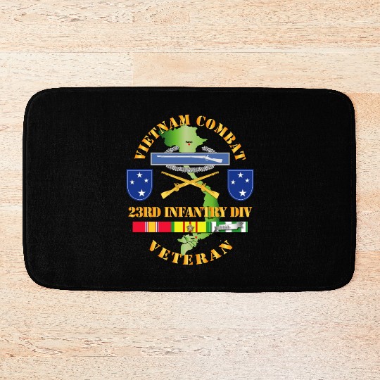 Vietnam Combat Infantry Veteran w 23rd Inf Div SSI Bath Mats
