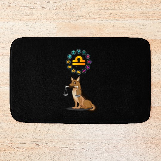 Funny Dog Lover Horoscope Libra Zodiac Sign Cool Bath Mats