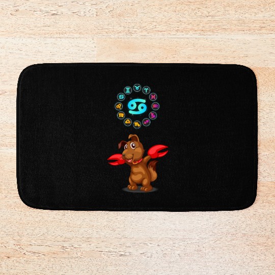 Funny Dog Lover Horoscope Cancer Zodiac Sign Cool Bath Mats