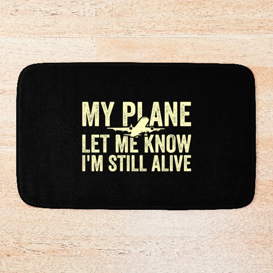 Airline Pilot Aviation Pun For a Corporate Pilot Bath Mats