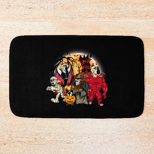 Great Dane Vampire Mummy Evil Witch Halloween Bath Mats