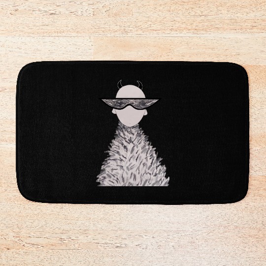 Cute stylish devil. Bath Mats